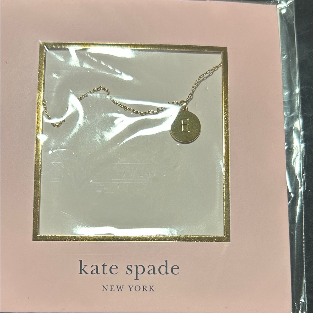 kate spade  “E” Gold Initial  Pendant Necklace